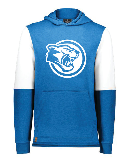 Holloway Colorblocked Royal Hoodie (Cross or Wildcat)
