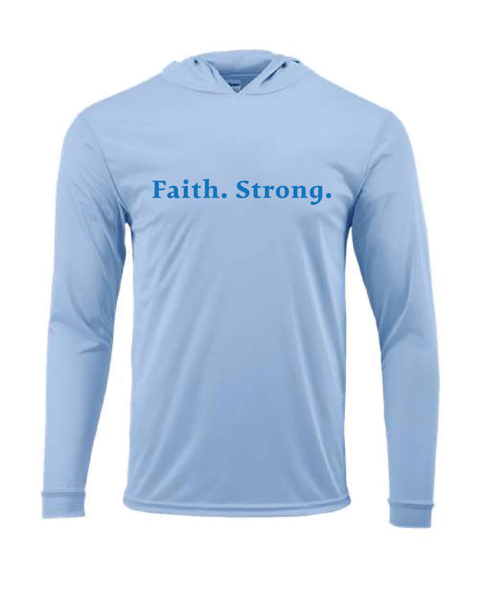 Paragon Poly Performance Blue Mist Hoodie (Faith Strong, Cross, Wildcat)