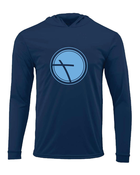 Paragon Poly Performance Navy Hoodie (Faith Strong, Cross, Wildcat)