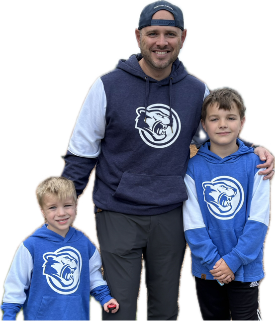 Holloway Colorblocked Royal Hoodie (Cross or Wildcat)