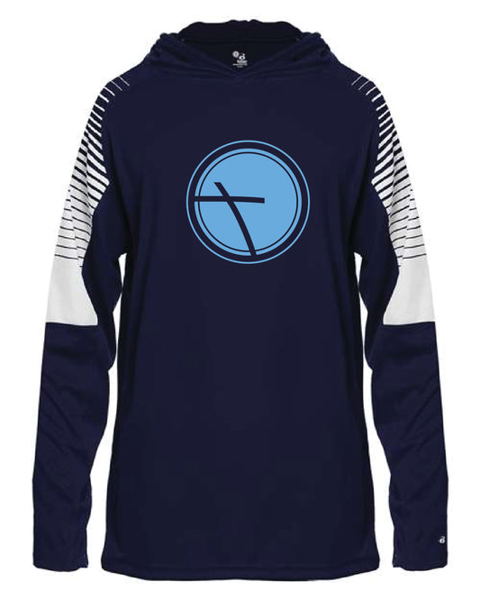 Badger Lineup Navy Hooded Shirt (Cross or Wildcat)
