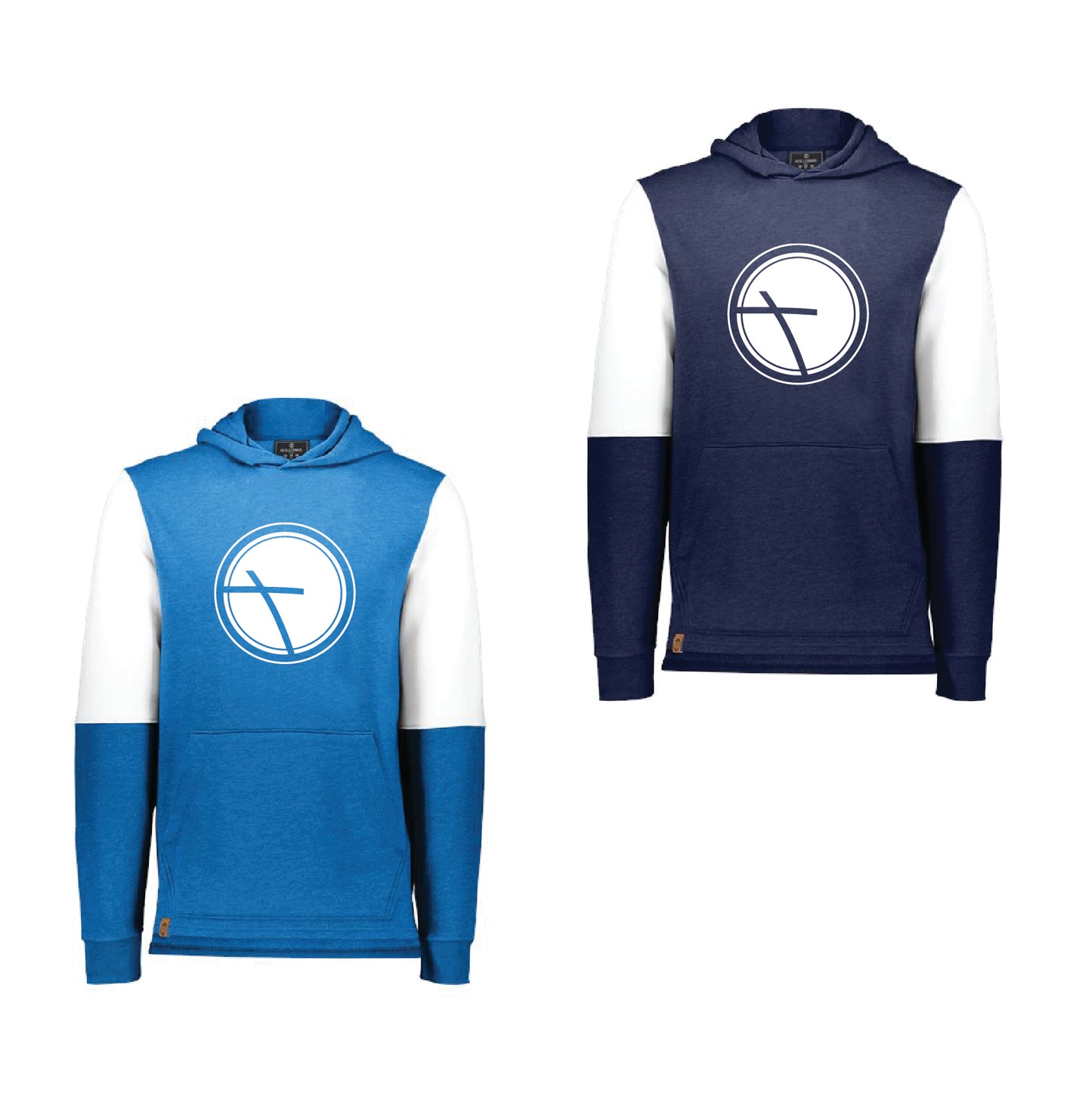 Holloway Colorblocked Royal Hoodie (Cross or Wildcat)
