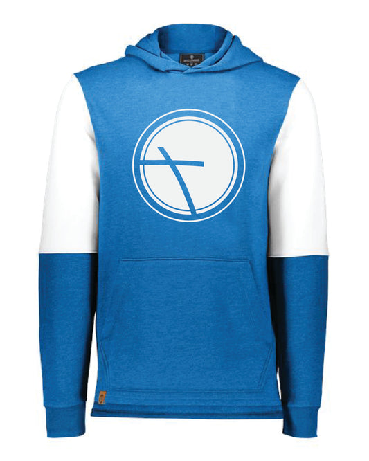 Holloway Colorblocked Royal Hoodie (Cross or Wildcat)