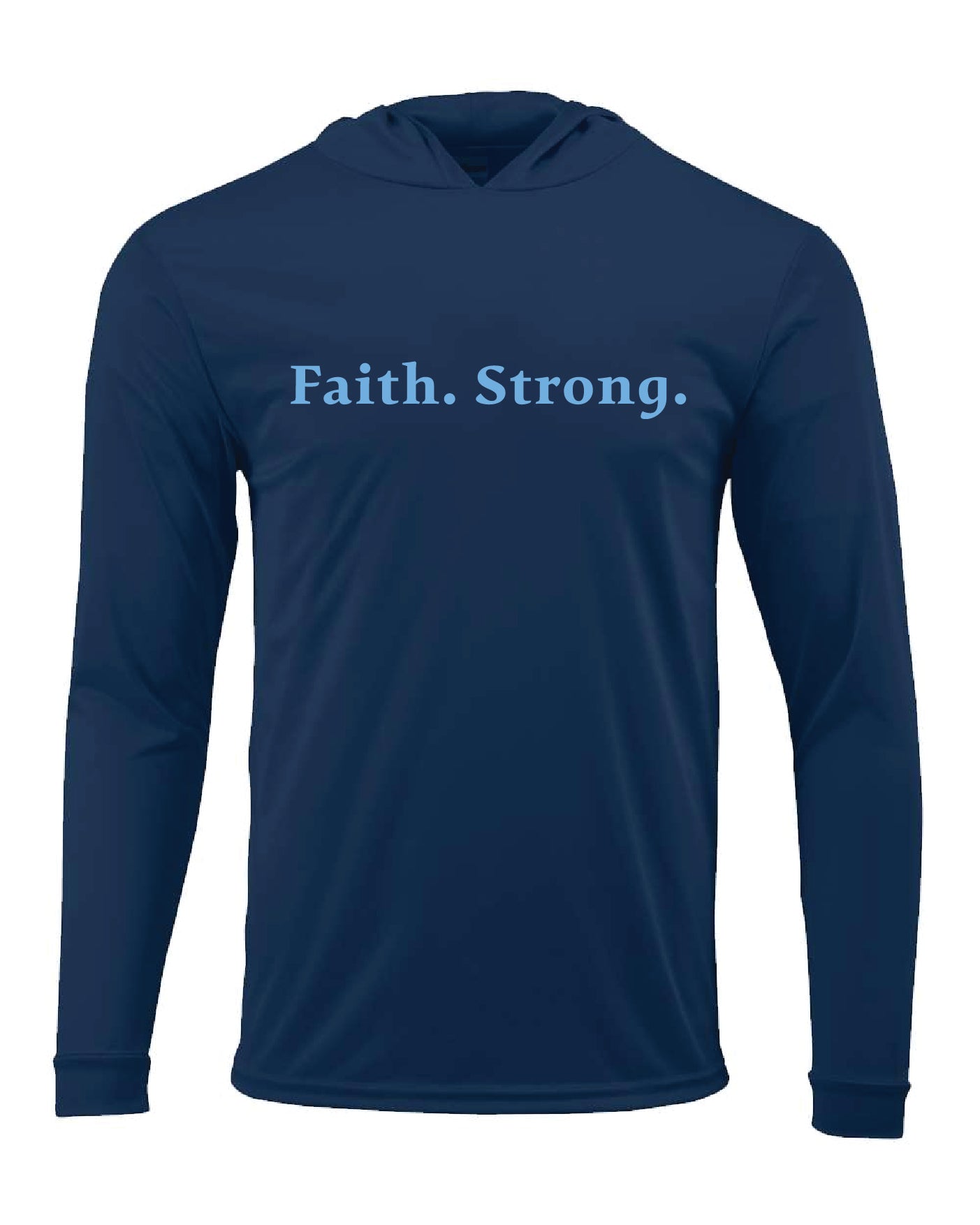 Paragon Poly Performance Navy Hoodie (Faith Strong, Cross, Wildcat)